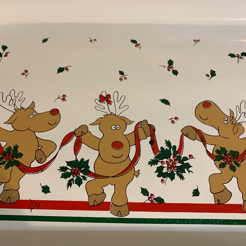 Celebrate Vintage Festive Reindeer Serving Nesting Trays